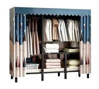 Générique Armoire-penderie Pliable en Tissu - Montage Facile - Structure Métallique avec Housse Anti-poussière Zippée Meuble De Rangement - Plusieurs Tailles Et Motifs(Cyan,100x170x46cm)