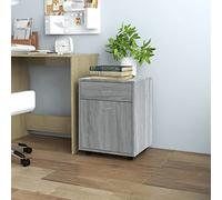 Générique Armoire roulante Sonoma Gris 45x38x54 cm en Bois d'ingénierie, Armoire de Rangement avec 1 Compartiment et 1 tiroir, sur roulettes Dont Deux verrouillables pour Bureau