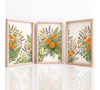 Générique Art mural Set of 3, Pastoral Floral Tableau Decoration Murale, Botanique Fleur Marguerite Impression sur Toile pour Salon Chambre à Coucher, 20 x 30 cm Sans Cadre