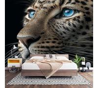 Générique Art Papier peint Intissé Mural Brun Poster Mural 3D 200x140 cm | Papier Peint Panoramique Gros Plan D'Un LéOpard Muraux Tapisserie Photo pour Salon Chambre Toile Fond TV Décoration Murale
