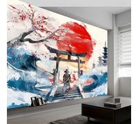 Générique Art Papier Peint Intissé Porte Torii De Samouraï Japonais, Style Japonais Papier Peint Photo 250 x 175 cm (L x H), pour Fresque Murale 3D HD pour Salon Chambre Cuisine