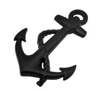Générique Autocollant De Badge Arrière Voiture - Zinc Chrome 5x8cm | Emblème Porte Latérale Bateau Pirate Décalcomanie Métal Ancre Universel Auto Golf R Matériel Objet Déco Pro Kit