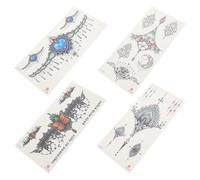Générique Autocollants Tatouage Temporaires 4 Pièces pour Ventre et Poitrine, Application Facile, Longue Tenue, Style Élégant Piscine ou Boîte de Nuit