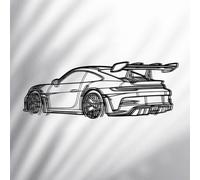 Générique Automobile Deco Murale, Décoration de Ligne Silhouette de Voiture, Deco Bureau, Deco Murale Metal pour Chambre à Coucher, Salon, Maison, Mur, Intérieur, Extérieur