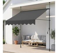 Générique Auvent rétractable Manuel sans perçage, auvent de terrasse extérieur, abri Pare-Soleil, auvent de fenêtre, Hauteur réglable de 85 à 122 Pouces, Convient aux Cours, Jardins, balcons