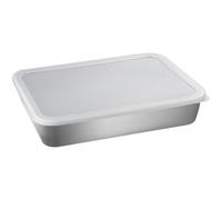 Générique Bac Alimentaire en Acier Inoxydable avec Couvercle et Grille, Grosse Capacité, Design Profond pour Préparation, Conservation et Cuisson Barbecue