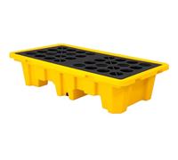 Générique Bac de rétention étanche avec Grille pour Le Stockage de fûts, Palette Robuste pour la sécurité Industrielle, 130 x 68 x 30 cm, Solution fiable de contrôle des déversements de liquides