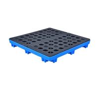 Générique Bac de rétention modulaire avec Grille pour fûts - Palette Industrielle Robuste, Bleue 120 x 120 x 17 cm, résistante, étanche, idéale pour Le Stockage de liquides Dangereux