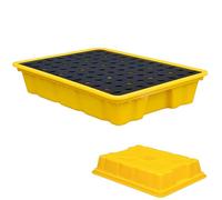 Générique Bac de rétention modulaire Robuste pour liquides industriels - Bac de rétention Durable pour Chariots élévateurs, conteneur en Plastique pour entrepôts et usines (49 x 35 x 9 cm)