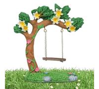 Générique Balançoire de Jardin féerique - Mini Sculpture de Fleurs d'arbre résine | Petit Ornement de Maison de pour Petite Cour, de pelouse, Chambre à Coucher, Ferme, enchanté, Jardin, d