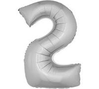 Generique - Ballon Aluminium Chiffre 2 Argenté 102 cm argent G