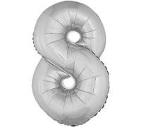 Generique - Ballon Aluminium Chiffre 8 Argenté 102 cm argent G