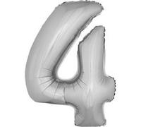 Generique - Ballon Aluminium Géant Chiffre 4 Argenté 1m argent G