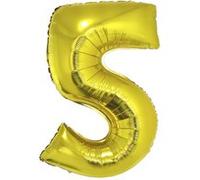 Generique - Ballon Aluminium Géant Chiffre 5 doré 1m doré G