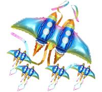 Générique Ballons Décoratifs en Aluminium D'ailes de Fusée 5pcs Légers pour Décoration de Fête et Festival D'anniversaire