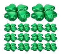 Générique Ballons et Trèfle à en Aluminium Vert 50 de Cœur Résistants et Réutilisables, Décoration pour Fêtes et Mariages