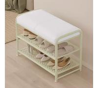 Générique Banc à Chaussures Beige élégant avec Coussin en Cuir PU, étagère à Chaussures rembourrée pour entrée et Couloir (50 x 32,5 x 48 cm) - Mobilier d'intérieur Moderne
