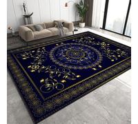 Générique Baroque Fleurs Tapis de Salon Petit 120x170 cm 3D Moderne Motif Tapis de Chambre Flanelle Antidérapant Lavable Poil Court Tapis pour Salon Chambre Q-227