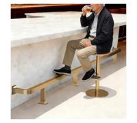 Générique Barre d'appui pour Pieds de Bar avec matériel de Fixation, Repose-Pieds Robuste, kit de Barre d'appui carrée dorée de 4,57 m (15 pi) avec Support Plat pour Repose-Pieds sous comptoir, idéal