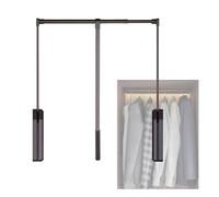 Générique Barre de penderie coulissante réglable avec Amortisseur, Fixation latérale, butée à 90°, Compatible avec la Plupart des armoires, capacité de Charge 15 kg, Couleur 2 (864-1064 mm)