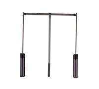 Générique Barre de penderie escamotable réglable avec Amortisseur, butée latérale à 90°, supporte jusqu'à 15 kg, Compatible avec la Plupart des placards (Couleur 1, 864-1064 mm)