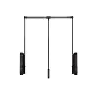 Générique Barre de penderie hydraulique escamotable, Guide à Double butée, Fixation latérale, capacité de 20 kg, réglable de 51 à 66 cm, Solution de Rangement Gain de Place