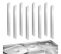 Générique Barre Plate en Acier Inoxydable,8 Pièces Séparateur pour Bacs Gastronorm Refroidisseur Hôtellerie | Accessoires De Service Alimentaire pour Buffets Événements Restaurants
