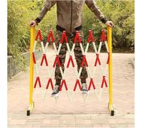 Générique Barrière de sécurité rétractable et Portable - Barrière de Voie Pliable et Extensible pour la Construction en extérieur, contrôle de Circulation Mobile et Flexible (Rouge et Blanc, 1,2 m)