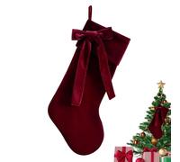 Générique Bas De Noël en Velours | Décorations De Vacances De Bas Épais Rouges Et Verts avec Arc | Bass À Nœud en Velours | pour Arbre De Noël Cheminée Manteau Escalier Garde-Corps Mur Maison Ferme
