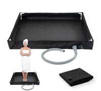 Générique Base De Douche Pliable pour Camping, Base De Bain avec Tuyau De Drain Drainage, Bac De Douche Portable, Bac De Douches Étanche pour Camping dans La Nature pour pour Plage, Extérieur