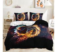 Générique Basket-Ball Parure de Lit 220x240 Adulte Impression 3D de Sports De Ballon de Ciel éToilé Housse de Couette 220x240 Enfant GarçOn Ado Adulte Sets de Housses de Couette en Microfibre
