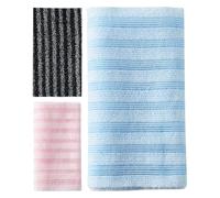 Générique Bathroom Back Scrubber Towels, 3 Piece Large Washcloth, Double Sided Cleaning System with Comfortable Grip Design Feature, Bath Care Kit, Absorbent Towels for Seniors Kids Travel