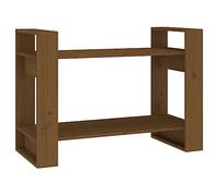 Générique Bibliotheque Cloison Pin Massif 80x35x56,5 cm Marron Miel | Etagere sans dos, Rangement livres magazines DVD, Utilisation comme separateur, Fixation murale incluse