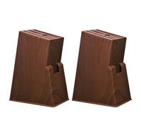 Générique Bloc à Couteaux 2pcs Support pour Couteaux Cuisine et Gardant Lames Sèches en Plastique Effet Bois Grain Café Empêchant L'émoussement