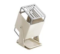 Générique Bloc à Couteaux, égouttoir à Couteaux, Multifonctionnel, Moderne, Antidérapant, Rotatif, à Plusieurs Fentes, Support pour Couteaux de Cuisine, Blanc