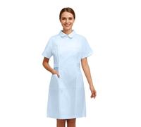 Générique Blouse Blanche Femme Grande Taille Tenue Infirmiere à Manches Courtes Col Rabattu Uniforme Médical avec Bouton et Poche Blouses de Physique Longue Blouse Chimie Laboratoire Cosplay Hospital