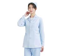 Générique Blouse Médicale Blanche Manche Longue avec Poches blouse Médecin Infirmière Blouse Laboratoire Chimie Physique Lycée Collège Mixte Femme