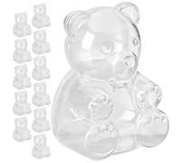 Générique Bocal à Bonnes avec Couvercle,12 Pièces Rangement Oursons - Récipient Transparent avec Couvercle | pour Gommes Café Bonbons Sucres Thé Épicerie Comptoir Mariage Saint-Valentin