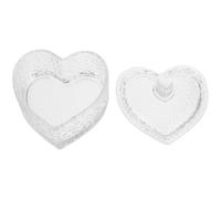 Générique Bocal pour Rangement Bijoux en Verre de Cœur 188ml Couvercle et Bonbons Organisateur Espace Coiffeuse Maison
