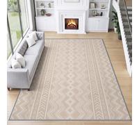 Générique Bohémien Nordique Ethnique Tapis Poil Court Lavable Antidérapant | Zigzag Vagues Chevron Tapis 160 x 230 cm pour Salon Chambre Salle a Manger D'enfant Décoration D'intérieur