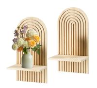 Générique Boho Rainbow Wall | Shelves Stylish 2pcs Decor Wall Mount Arch | Wall Mount Arch Shelf Multipurpose Mounted Decor Organizer for Living Area Bathroom Bedroom Easy Assembly