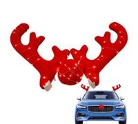 Générique Bois et Nez de Renne de Voiture,Kit de Voiture en Corne de cerf de Noël - Ensemble Cadeau de Costume de Camion de, Kit de en Corne de cerf de noël, Accessoires Automobiles