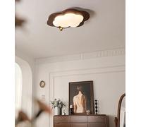 Générique Bois massif noyer couleur Led plafonnier nuage chambre d' crème Lustre intérieur(Cloud,Dimmable)