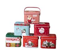 Générique Boîte à Bonbons De Noël, Idéale pour Ranger des Biscuits Cadeaux | Résistant à Lhumidité Et à La Poussière, Idéal Pour Les Fêtes Danniversaire, Lot De Six Boîtes