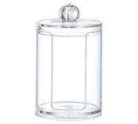Générique Boîte à Coton Démaquillant Petite en Plastique Transparent Rainure Ergonomique et Bords Polis, Rangement Élégant pour Salle de Bain ou Coiffeuse