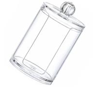 Générique Boîte à Coton Démaquillant Ronde en Plastique Transparent, Rangement Empilable Élégant et Moderne pour Salle de Bain ou Coiffeuse, Tactile Délicat et Anti-encombrement