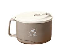 Générique Boîte À Déjeuner En Métal - Bol De Cuisson En Acier Inoxydable De 1100 Ml, Couvercle Anti-poussière, Récipient À Poignée Résistant À La Chaleur | Stockage Alimentaire Portable Pour Tha