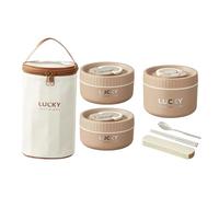 Générique Boîte à déjeuner pratique boîte à nourriture étanche repas d ' étudiant stockage des aliments 316 Texture en acier inoxydable pour divers réglages ensemble de déjeuner isolé