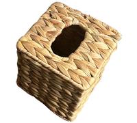Générique Boîte à Mouchoirs Carrée en Paille et Fer, Porte-mouchoirs Décoratif pour Salle de Bain, Rangement Compact, Peut Contenir Divers Types de Mouchoirs