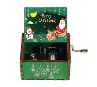 Générique boîte à Musique de Noël Vintage | Boîte à Musique Classique en Bois sculpté à manivelle - Boîte à en Bois, adaptée au Souvenir d'anniversaire, de noël, de Thanksgiving, de la fête des mères